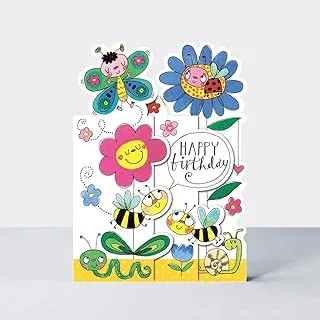 Rachel Ellen Whippersnappers Flower Happy Birthday Card, Multicolor