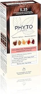 Phyto Phytocolor Permanent Hair Color 5.35 Choclate Light Brown with Botanical Pigments, 100% Grey Hair Coverage, Ammonia-free, PPD-free, Resorcin-free