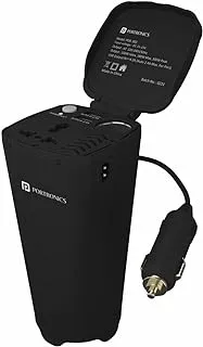 Portronics Car Power One Portable 150W Car Power Inverter, Black