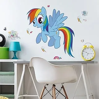 ملصقات جدارية ضخمة من RoomMates RMK2532GM My Little Pony Rainbow Dash قابلة للتقشير واللصق، متعددة الألوان