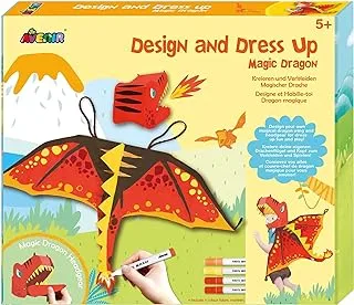 Avenir Unicorn Dress Up Fun Set – Magic Dragon | DIY Costume with Pre-Printed Wings, Markers, Felt, Plastic Needle, & Headband - Spark the Imagination | 3+ Years