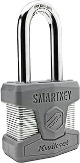 Kwikset 026SMTLNG SHKL PDL Stanley SmartKey Padlock Long Shackle, 50mm, Satin Chrome