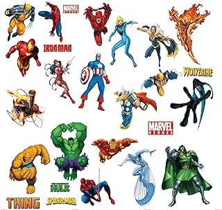 Marvel Heroes Comic - Spider-man, Captain America, Hulk, Fantastic 4, Thing, Thor, Wolverine, Ironman, Ghost Rider Wall Decal