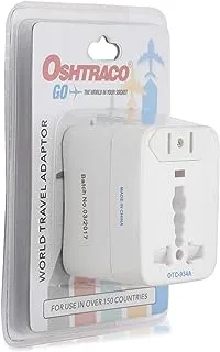 OSHTRACO World Travel Adaptor.1xUniversal Plug Input & 1xUS 2 Pin Socket Outlet.