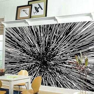 RoomMates RMK11412M 2M Hyper Space Peel and Stick Wallpaper Mural-10.5 x 6 ft, Black, White, Mural