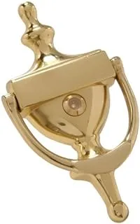 Hillman 852395 Hardware Essentials Bright Brass Door Knocker with Viewer, 7in, 1 Piece