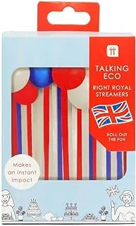 King Charles Coronation Party Decorations | Red White and Blue Wall Streamers | Photo Backdrop | Made By Talking Tables | NO PLASTIC | HOME RECYCLABLE