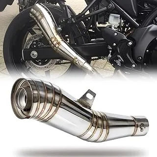 FAT CHAI & MARK Motorcycle Cafe Racer GP Exhaust Muffler Universal Type1 38-51mm Inlet Vintage Stainless Steel for Street Dirt Bike Honda CB CX GL, Yamaha XS SR XV, Suzuki GS, Kawasaki W, BMW R Series