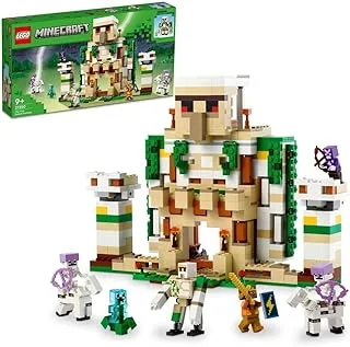 LEGO 21250 Minecraft The Iron Golem Fortress, Buildable Castle Toy which Transforms into Large Figure, with 7 Characters includ. Crystal Knight, Skeleton Horsemen and a Charged Creeper