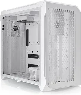 برج كامل من Thermaltake CTE C750 Air Snow E-ATX مع تصميم مركزي للكفاءة الحرارية، مراوح CT140 بيضاء مقاس 3 × 140 مم مثبتة مسبقًا، لوحة جانبية من الزجاج المقسى، لوحة أمامية شبكية - أبيض