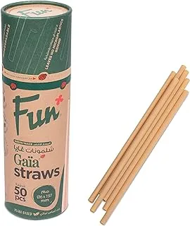 Fun Gaia Eco Friendly Disposable Straw 6x197mm (Pack of 50)