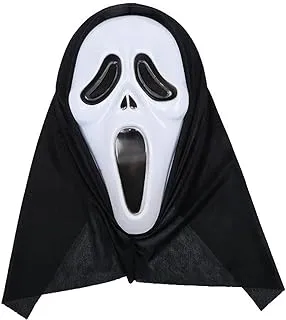 Goldedge Scream Mask Ghost أقنعة رأس كاملة مخيفة للهالوين باللون الأسود، M، MK-12B