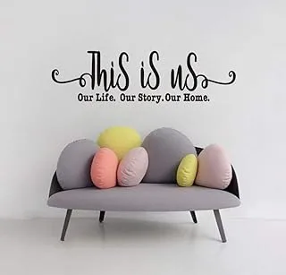 This is Us,Our Story,Our Life,Our Family Quote Wall Decal, Inspirational Saying Sticker for Bedroom Decoration, Family Love Sticker Home Wall Art