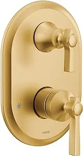 Moen UTS2411BG Flara M-CORE 3-Series 2-Handle Shower Trim with Integrated Transfer, Valve Required, Brushed Gold