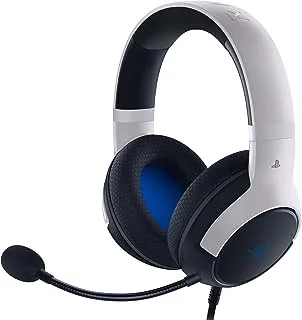Razer Kaira X Wired Gaming Headset for Playstation 5 / PS5, PS4, PC, Mac, Mobile: 50mm Drivers - HyperClear Cardioid Mic - Memory Foam Cushions - On-Headset Controls - White & Black