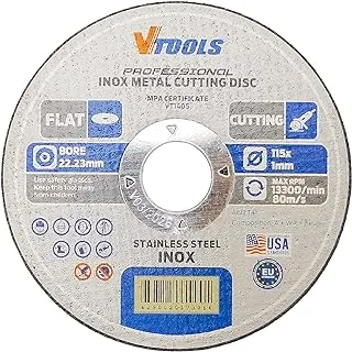 VTOOLS 115 mm x 1 mm Flat Disc for Metal Cutting, Ultra Thin 4.5 Inch Metal & Stainless Steel Cutting Wheel for Angle Grinder, Grey, VT1405