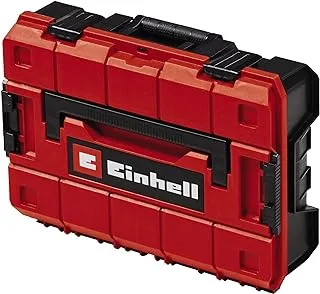 حقيبة تخزين نظام Einhell 4540011 E-Case SF | صندوق أدوات كهربائي، قابل للتكديس، قابل للقفل، مقاوم للرذاذ، تخزين وقائي ونقل الأدوات والملحقات | تتضمن حشوتين من الفوم، أحمر وأسود