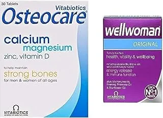 مجموعة فيتابيوتيكس: Osteocare Original 30 قرص + Wellwoman 30 كبسولة