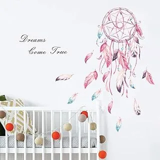 decalmile Dream Catcher Feathers Wall Decals Quotes Dreams Come True Wall Stickers Girls Bedroom Living Room Wall Decor(Finished Size: 39