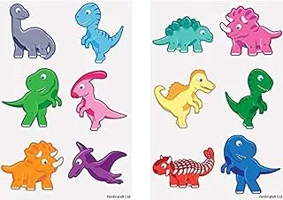 Henbrandt Dinosaur Tattoos 6-Pieces, 4 cm Size