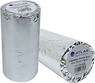 Atlas POS Receipt Thermal Paper | 80x80mm Thermal Paper | 1 Pack (2 Rolls in a Pack) | Receipt for EPOS POS, Cash Register, Credit Card Machines