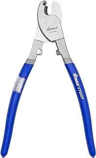 VTOOLS 8 Inch Cable Cutter, Heavy Duty Carbon Steel Wire Cutter, Dipped Handle, Cutter for Aluminum, Copper, Communications Cable, Blue, VT2207