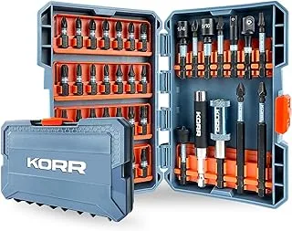 Norske Tools KORR KIBPP020 مجموعة لقم مفك براغي 40 قطعة، التواء التأثير، لقم فيليبس، لقم تجويف مربعة، لقم توركس ولقم فتحة مع برغي مغناطيسي وحامل لقمة