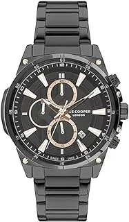 Lee Cooper Men's Quartz Movement Watch, Multi Function Display and Metal Strap - LC07490.060, Gun Metal