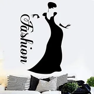 BPA Wall Stickers Mural Vinyl Wall Sticker Window Sticker Beauty Salon Woman Fashion Style Clothing Accessories Salon Decoration Decals 80X101Cm