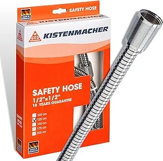 KISTENMACHER Safety Hose, 1.25 m - flexible shower shower hose or bidet hose, stainless steel, Made in Germany