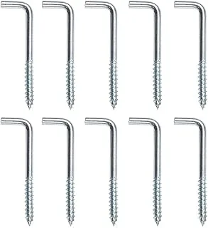 10 Pcs L Hook Screws Square Hooks Screw Metal 7-Shaped Screw for Hard Wall Hanger Hook Sets