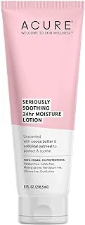 Acure Seriously Soothing 24HR Moisture Lotion 100% Vegan Cocoa Butter & Colloidal Oatmeal, Unscented, 8 Fl Oz