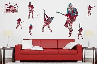 BPA Graffiti Brick Rock Star Wall Decal Sticker Set Individual Peel and Stick Graphic for Boys (48 in W x 32 in H)