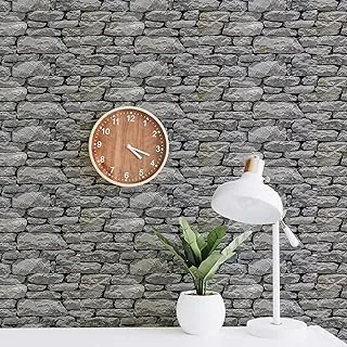 BPA Stone Wallpaper Peel and Stick Self Adhesive Wallpaper – Removable Decorative Wall Paper or Wall Murals – 3D Faux Textured Stone Brick Wall Home Kitchen Wall Decoration (1, 17.71” (W) x 118” (H))