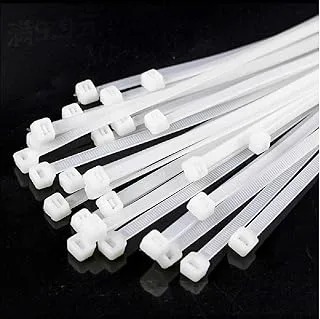 GETJZ Cable Management White Nylon Wire Zip Ties (300mm, Pack of 100)