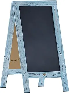 BPA Robin Blue A-Frame السبورة، لافتة سبورة الرصيف، لوحة ساندويتش قوية كبيرة، لوحة رسائل مطعم بإطار، علامة عرض قائمة خشبية قائمة بذاتها