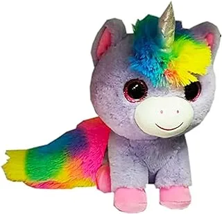 Hamleys Fuzzbuzz Big Tail Unicorn Soft Toy, 10-Inch Height, Purple