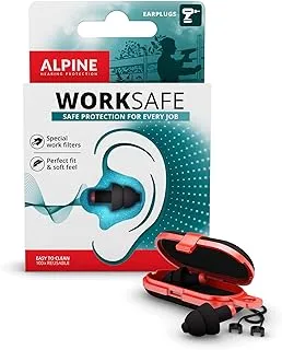 Alpine Hearing Protection Alpine WorkSafe Reusable Ear Plugs - Hearing Protection Ear Plugs for Work & DIY - Construction Ear Plugs with Free Safety Cord - Comfortable Hypoallergenic Ear Protection