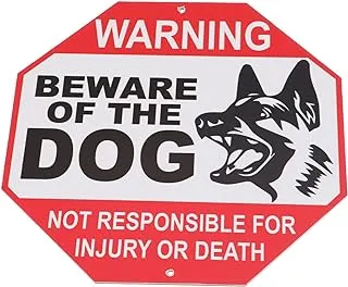 Beware Of The Dog Aluminum Warning Sign, No Responsible For Injury Or Death Warning Dog Sign