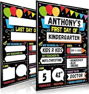 BPA 16 Pack First & Last Day of School Board Signs, 9x12 inch Back to School Board Sign for First Day Last Day of School, Double Sided 1st Day Photo Prop Sign, Preschool Kindergarten Kids Girls Boys