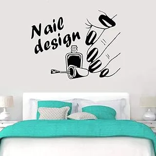 BPA Nail Decals Vinyl Wall Decal Window Sticker Beauty Salon Woman Face Art Nail salon Manicure Design Nordic Home Decoration 42x53cm