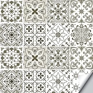 AINHYTR 16 Pcs 6x6 Inch Peel and Stick Self Adhesive Removable Moroccan Tiles Backsplash Waterproof Kitchen Bathroom Furniture Staircase Home Decor,Walls Stickers for Kitchenâ€¦â€¦