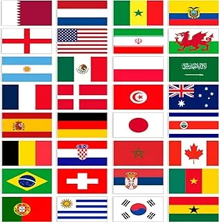 BPA Thicker Polyester World Cup 32 Countries Flags with Brass Grommets - 3x5ft