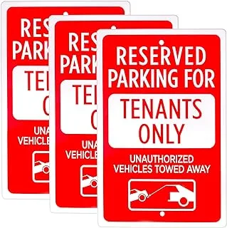 Reserved Parking - Tenants Only Sign, 3-pack, 18