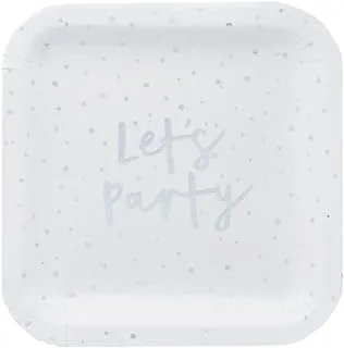 Iridescent 'Lets Party' Paper Plates 9in 8/Pack