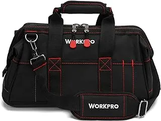 حقيبة تخزين الأدوات ذات الفم العريض من WORKPRO مقاس 16 بوصة مع قاعدة مطاطية مقاومة للماء، W081022A، 16 بوصة