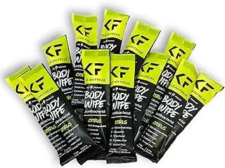 Klean Freak Body Cleansing Wipes - Original Biodegradable Natural Disposable Wipes, Individually Wrapped for the Gym, Workout, Hiking, Travel, and Sport, Citrus 12-Count.