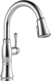 DELTA FAUCET Cassidy Pull Down Kitchen Faucet Chrome, Chrome Kitchen Faucets with Pull Down Sprayer, Kitchen Sink Faucet, Faucet for Kitchen Sink with Magnetic Docking, Lumicoat Chrome 9197-PR-DST