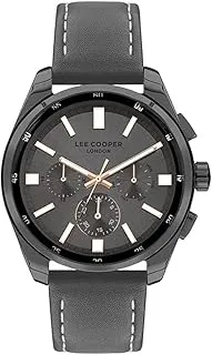 Lee Cooper Men's Quartz Movement Watch, Multi Function Display and Leather Strap - LC07514.066, Grey