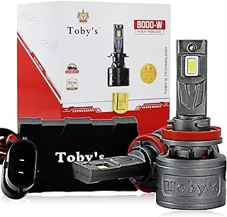 Toby's TY80 H11/H8/H9 LED Headlight Bulbs,160W Original tested with 16000 Lumens 6500K Cool White Super Bright LED Headlights Conversion Kit High/Low Beam Light IP65 Waterproof, Pack of 2